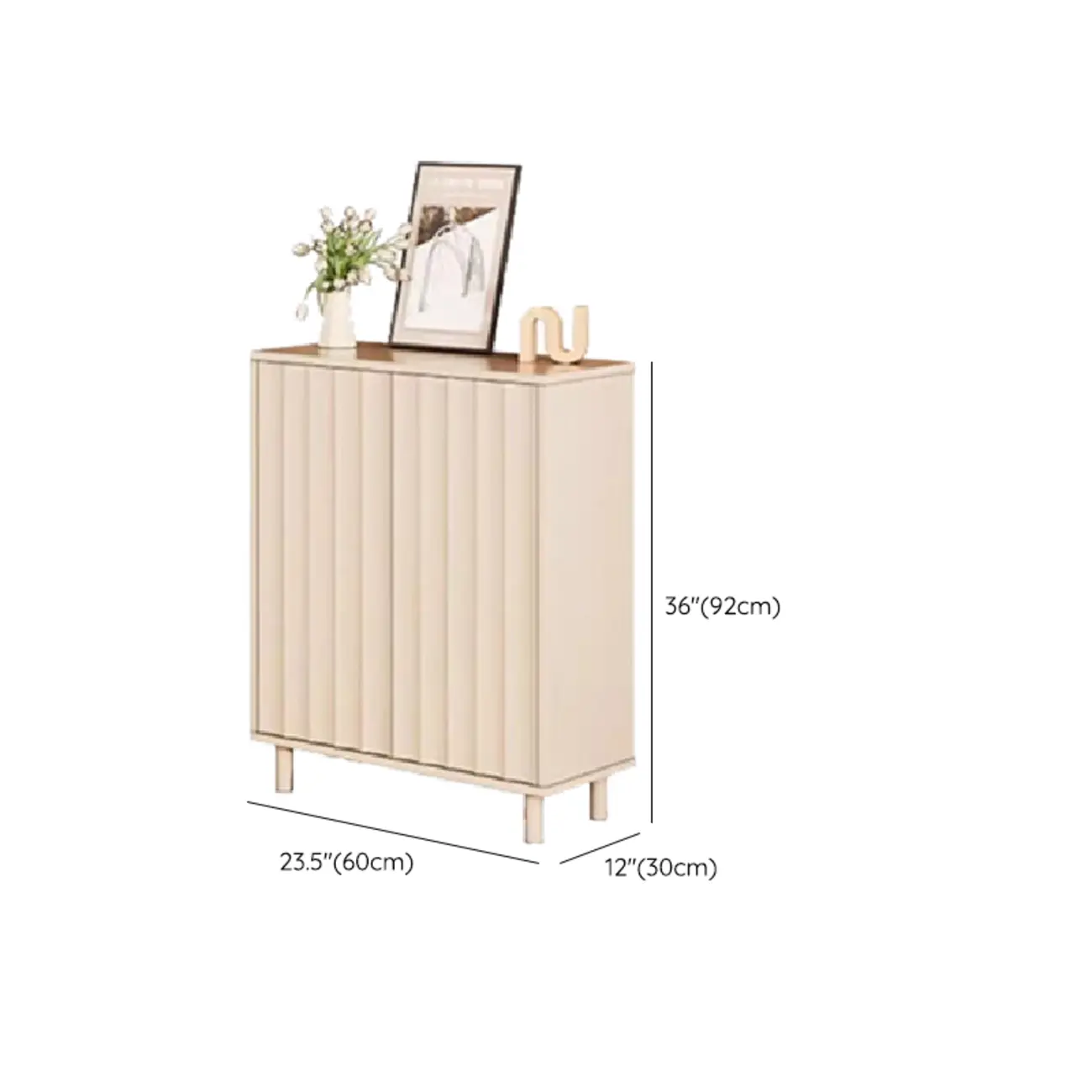 Modern White Closed Back Adjustable Wooden Shoe Cabinet Image - 15 | homeyfad