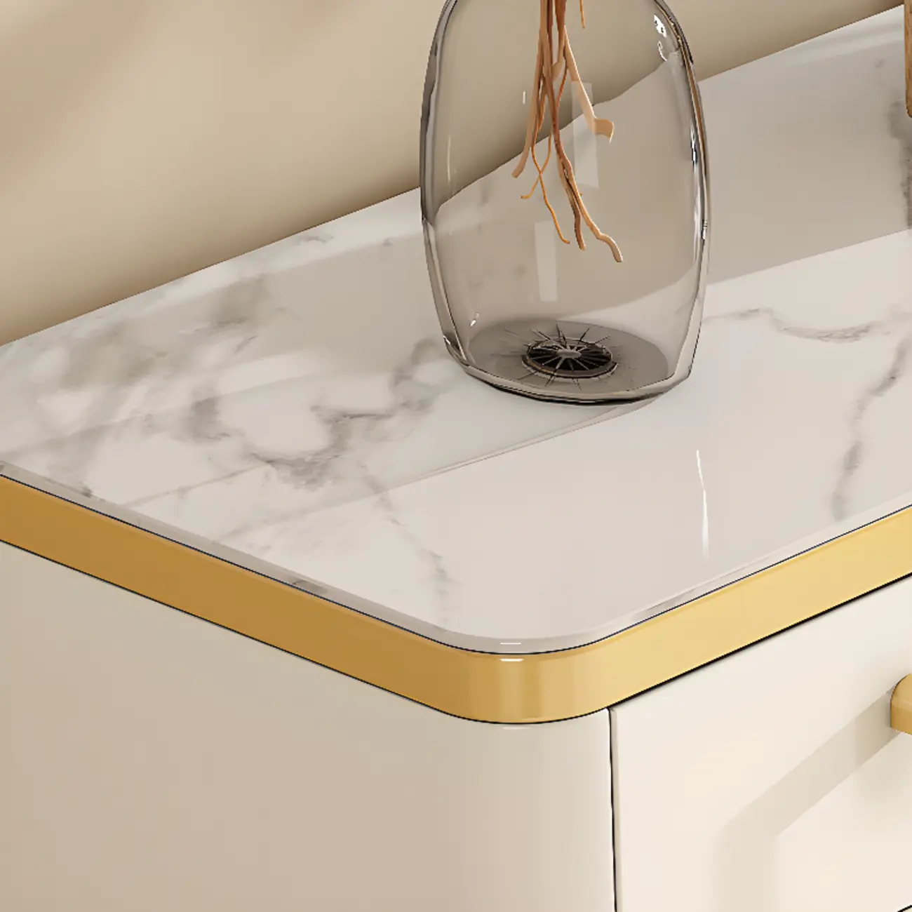 Entryway White Wooden Shoe Cabinet with Glass Doors Image - 11 | homeyfad