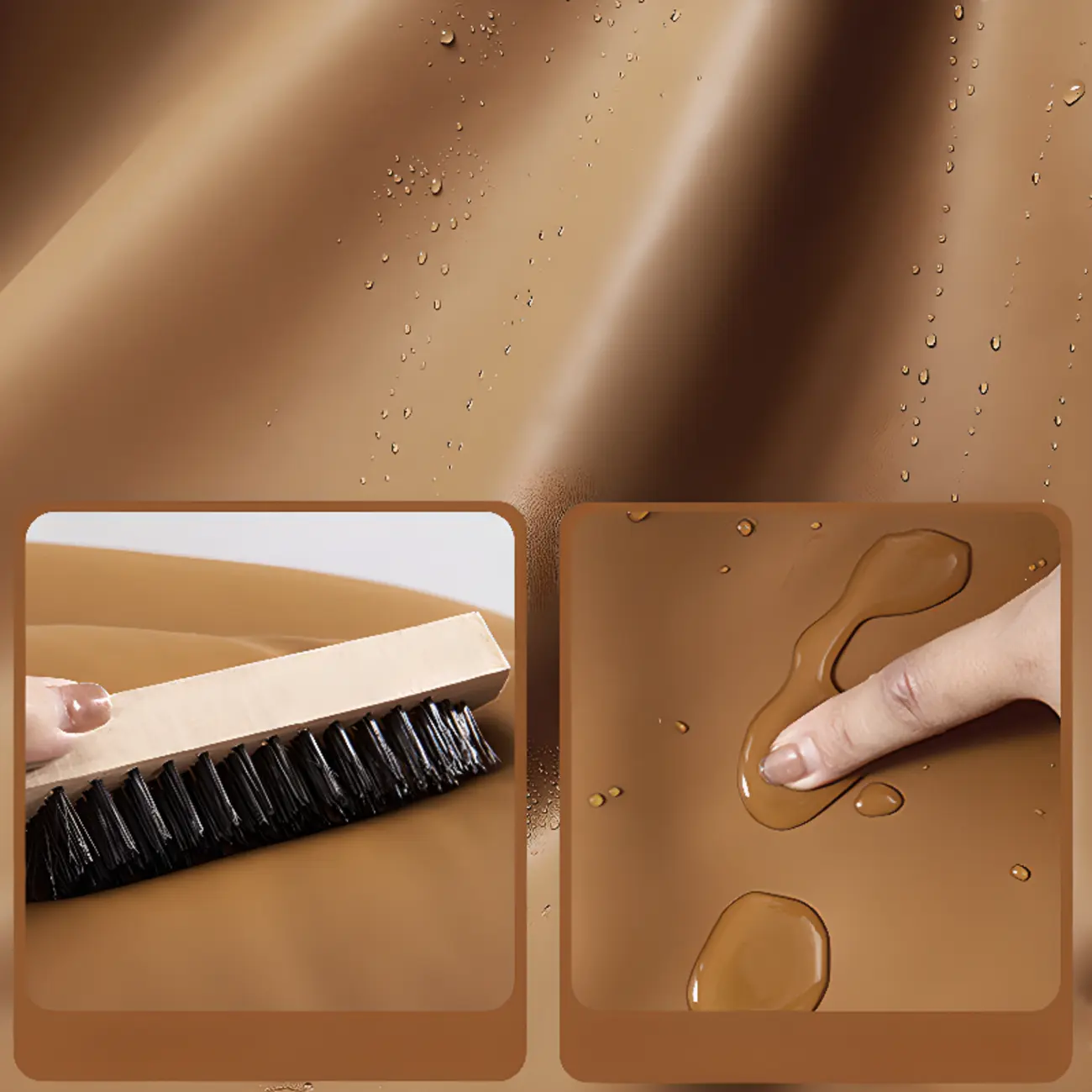 Modern Tufted Leather Accent ArmChair with Ottoman Image - 6 | homeyfad