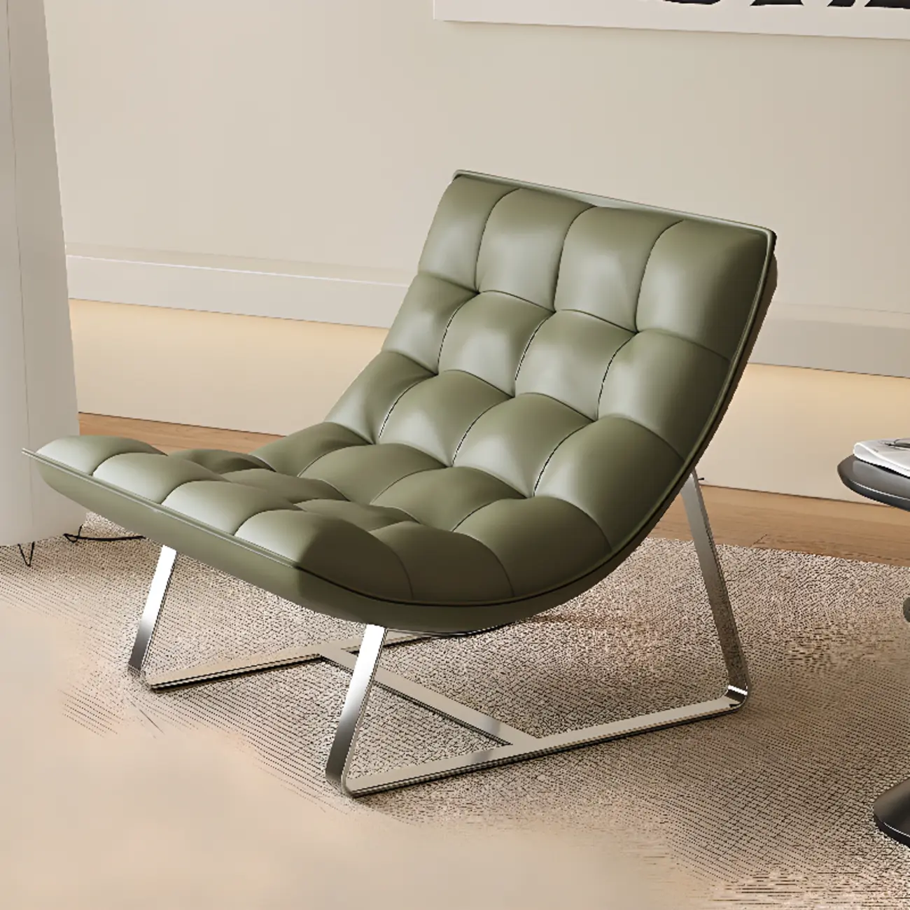 Modern Leather Waterproof Reclining Accent Chair with Ottoman Image - 11 | homeyfad
