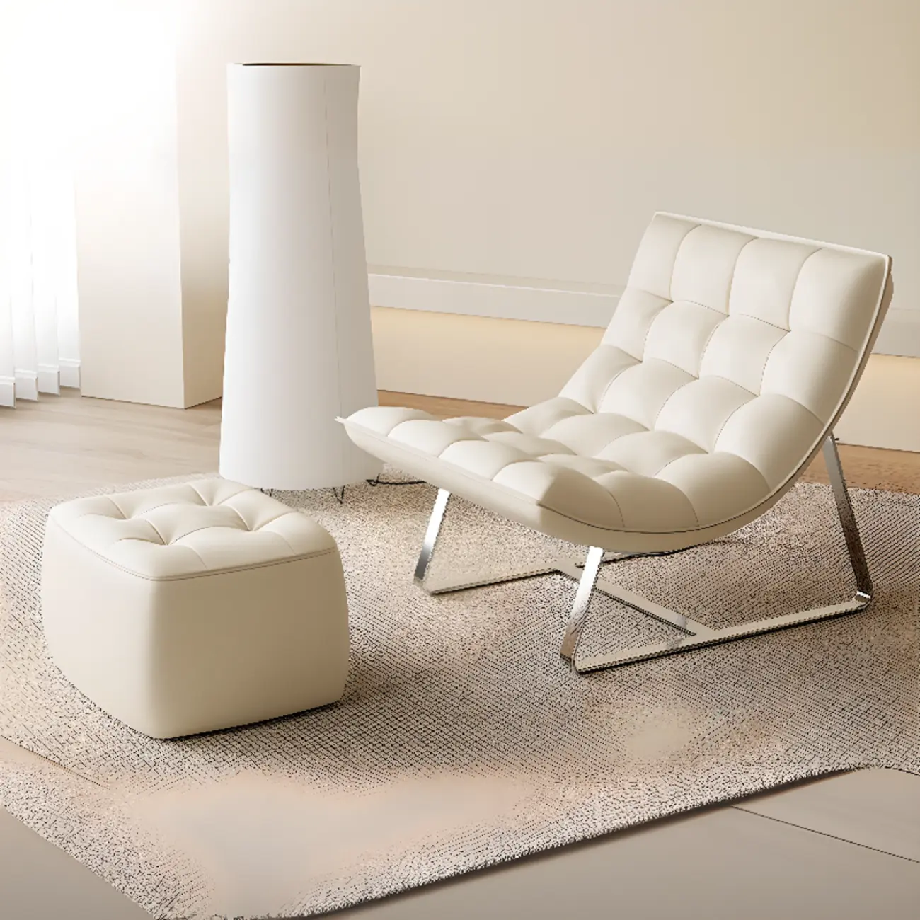 Modern Leather Waterproof Reclining Accent Chair with Ottoman Image - 15 | homeyfad