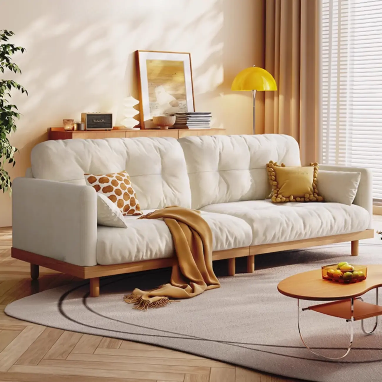 Minimalist White Loveseat Sofa Couch Sleeper Sofa Small Sofa for Living Room Image - 1 | homeyfad