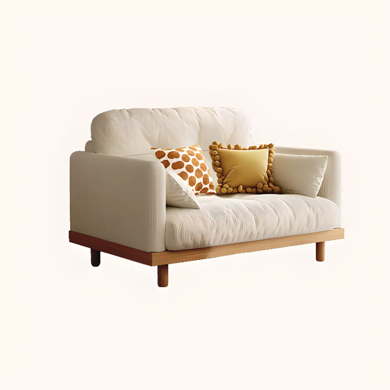 Minimalist White Loveseat Sofa Couch Sleeper Sofa Small Sofa for Living Room Image - 2 | homeyfad