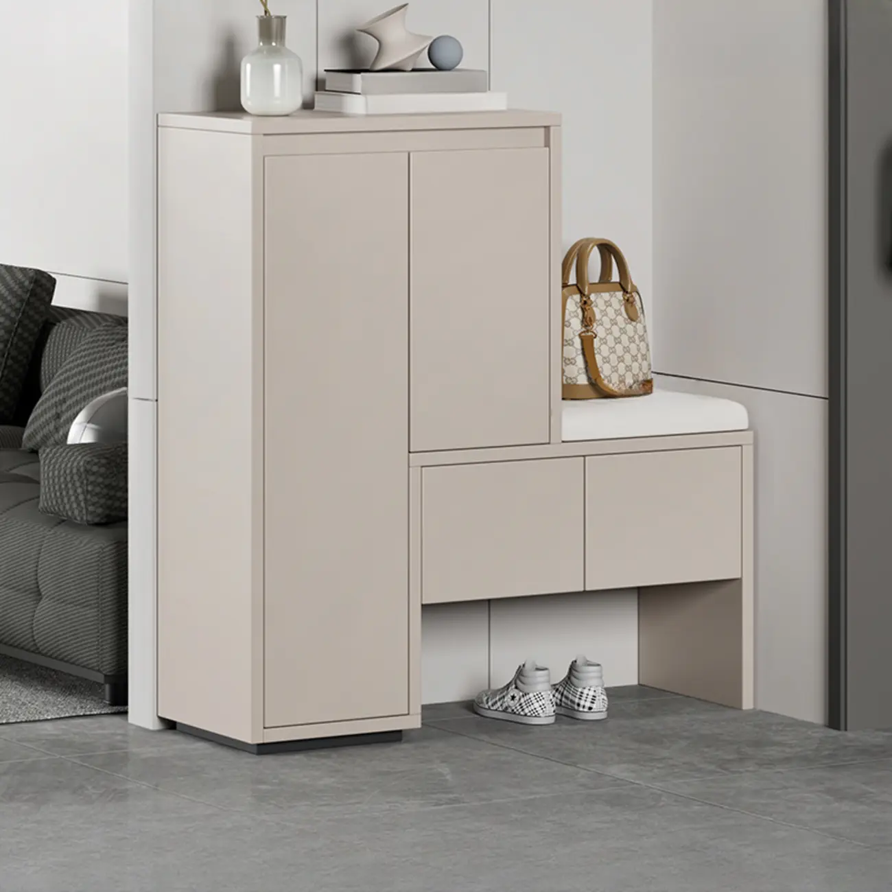 Modern Wood Shoe Rack with Drawers for Entryway | homeyfad