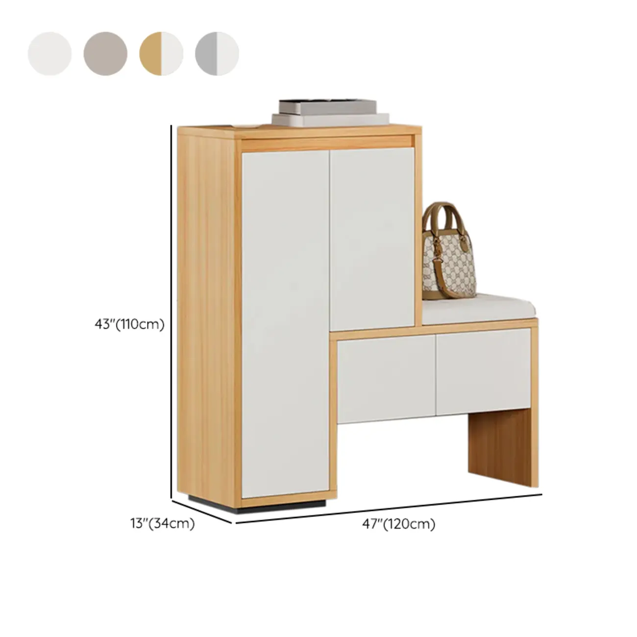 Modern Wood Shoe Rack with Drawers for Entryway | homeyfad