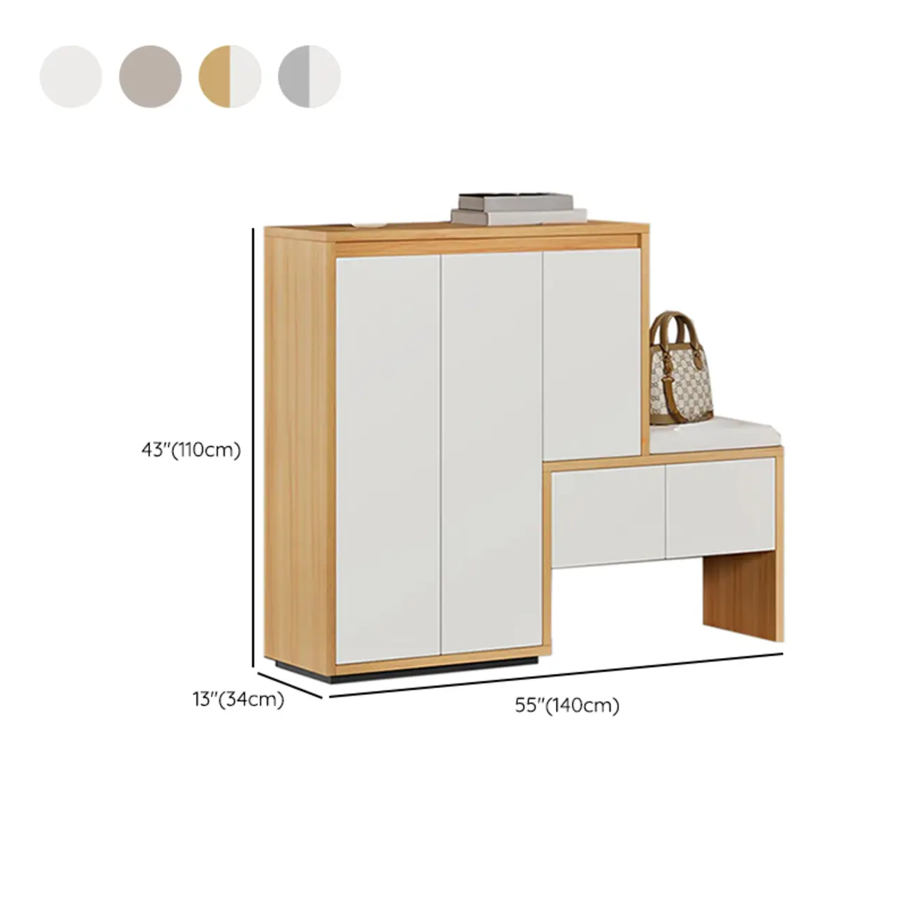 Modern Wood Shoe Rack with Drawers for Entryway | homeyfad