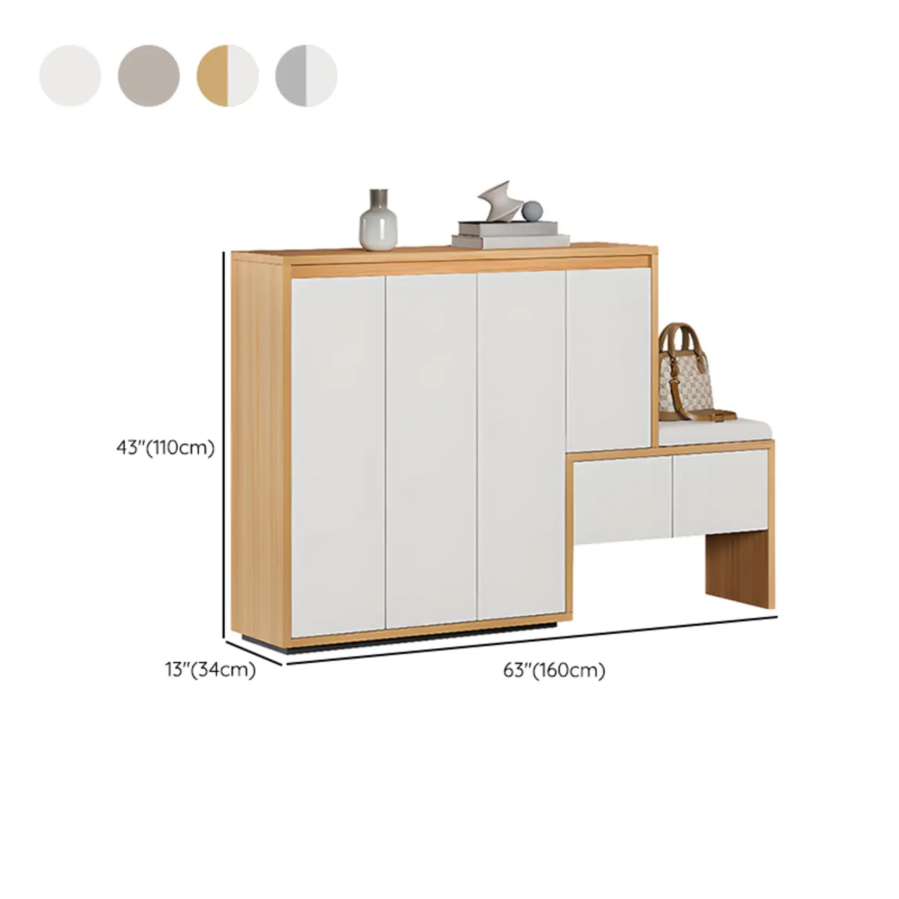 Modern Wood Shoe Rack with Drawers for Entryway | homeyfad