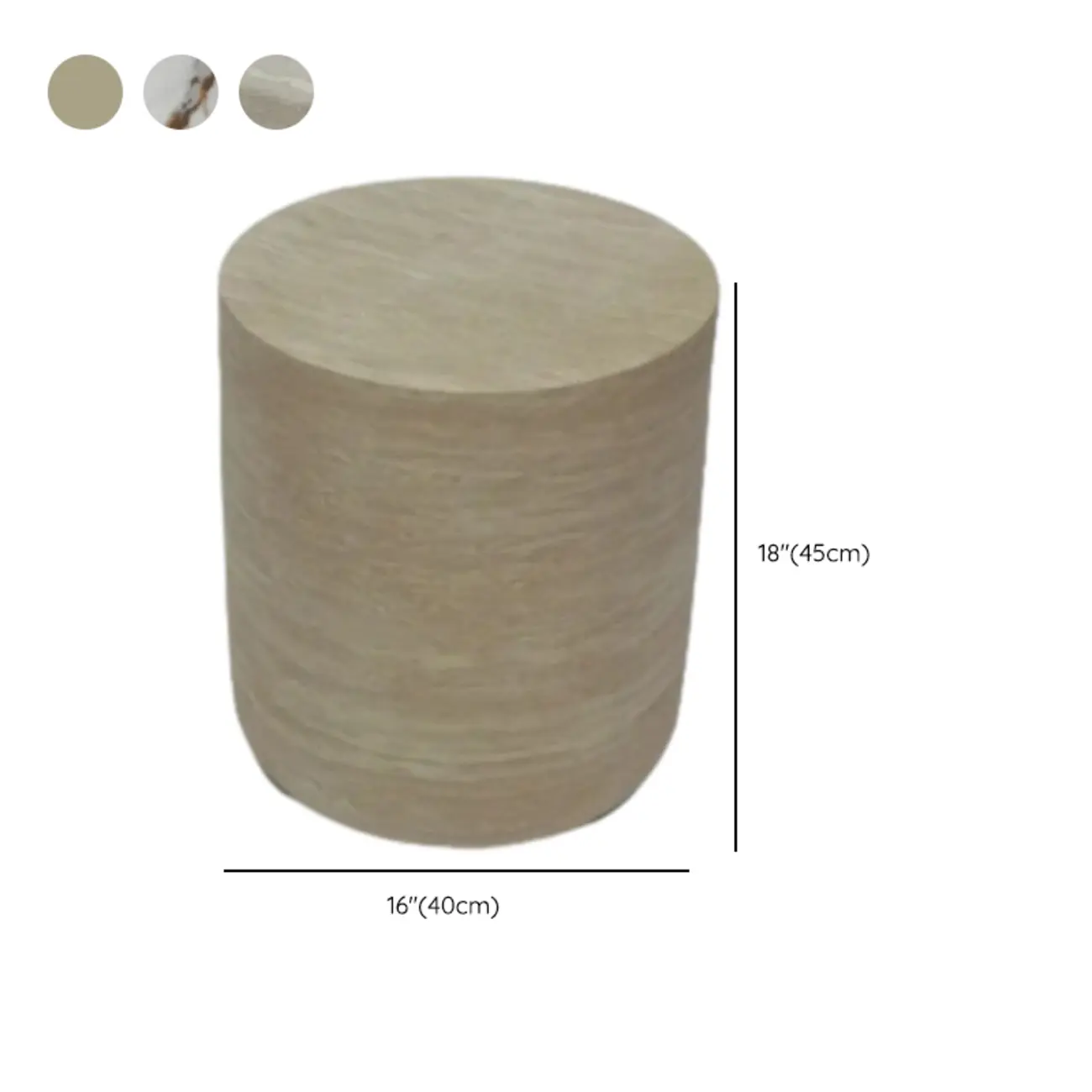 Modern Beige Travertine Marble Round Tray Coffee Table #size | homeyfad