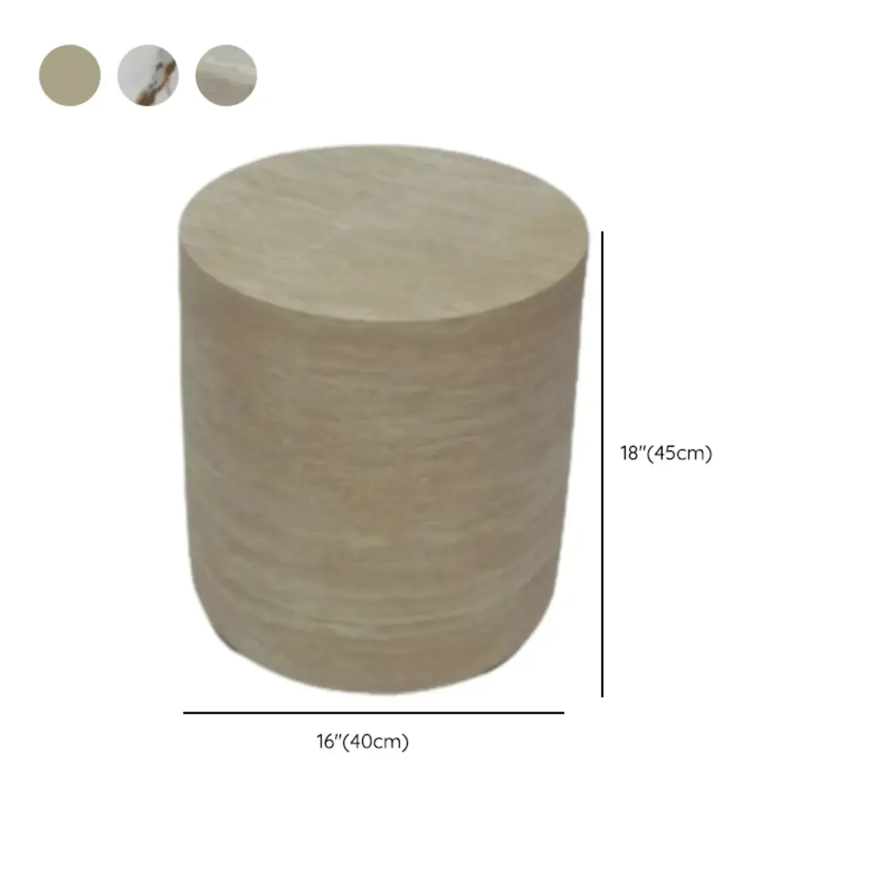 Modern Beige Travertine Marble Round Tray Coffee Table #size