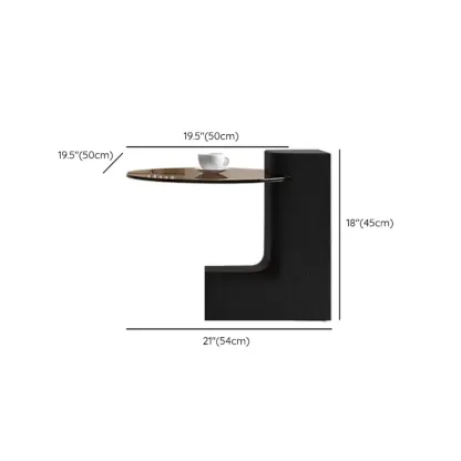 Modern Round Wooden Glass Top Coffee Table Image - 10