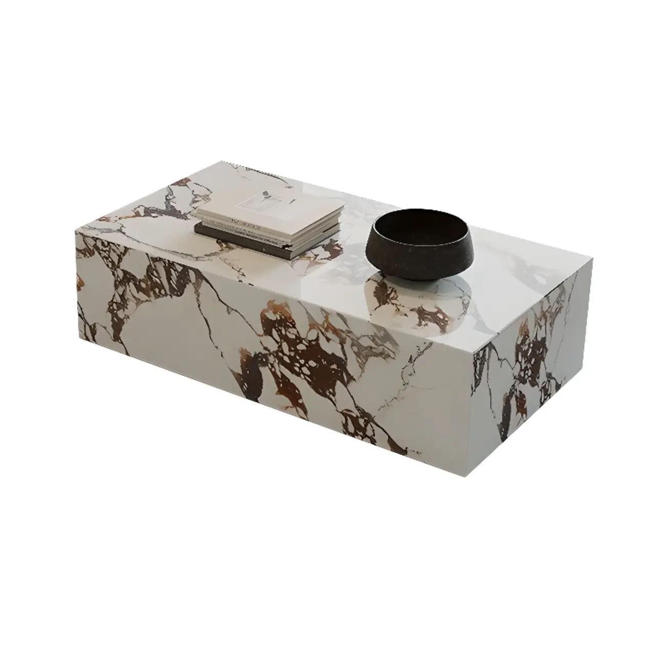 Modern Farmhouse Rectangular Shape/Square Sintered Stone Single/Bunching Block Board Game Coffee Table in Gray Image - 11 | homeyfad