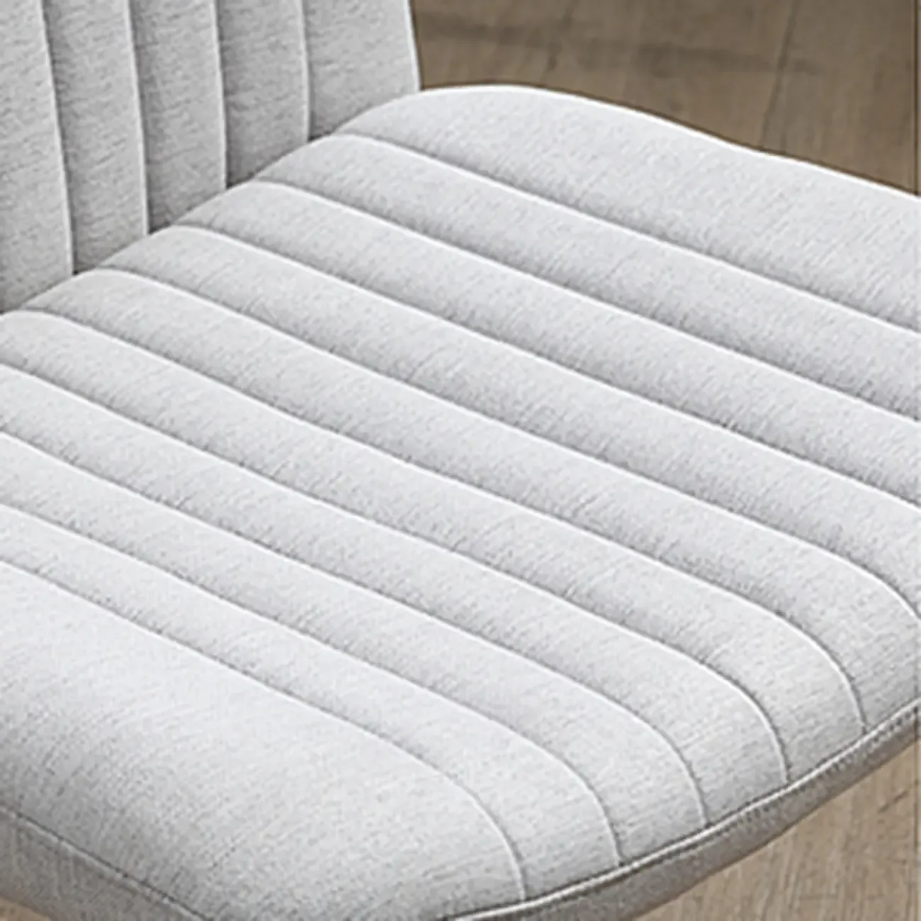 Low-Back White Upholstered Adjustable Swivel Office Chair Image - 8