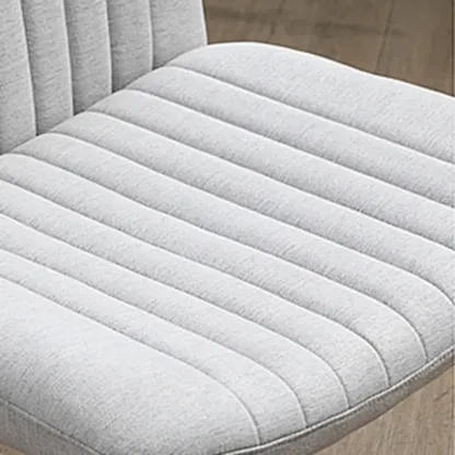 Low-Back White Upholstered Adjustable Swivel Office Chair Image - 8