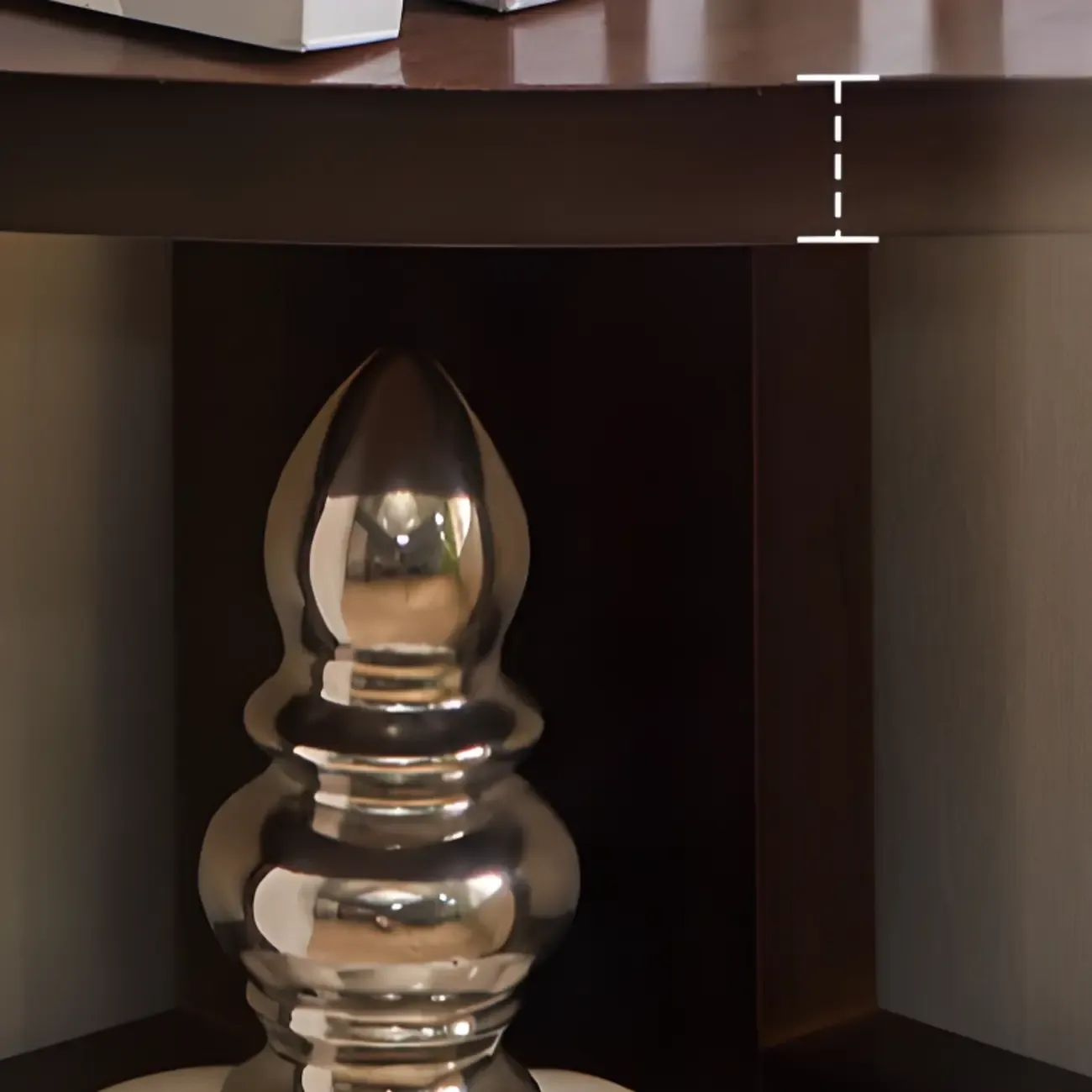 Narrow Wood Curved Shelf Corner Open Back Bookcase Image - 6