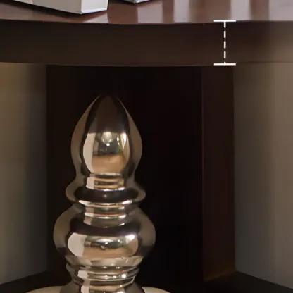 Narrow Wood Curved Shelf Corner Open Back Bookcase Image - 6