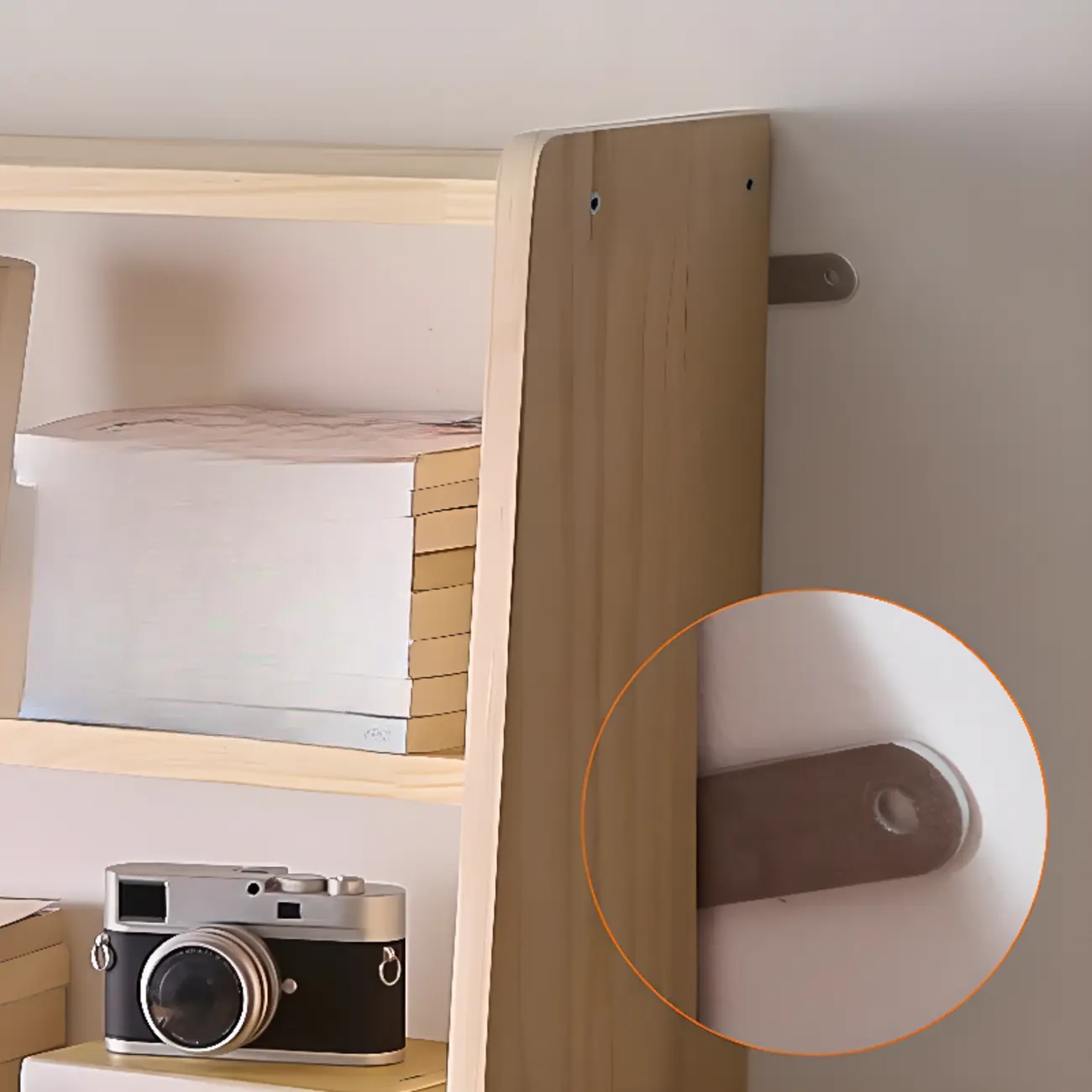 Scandinavian Natural Wood Multi-Shelf Open Bookcase Image - 7 | homeyfad