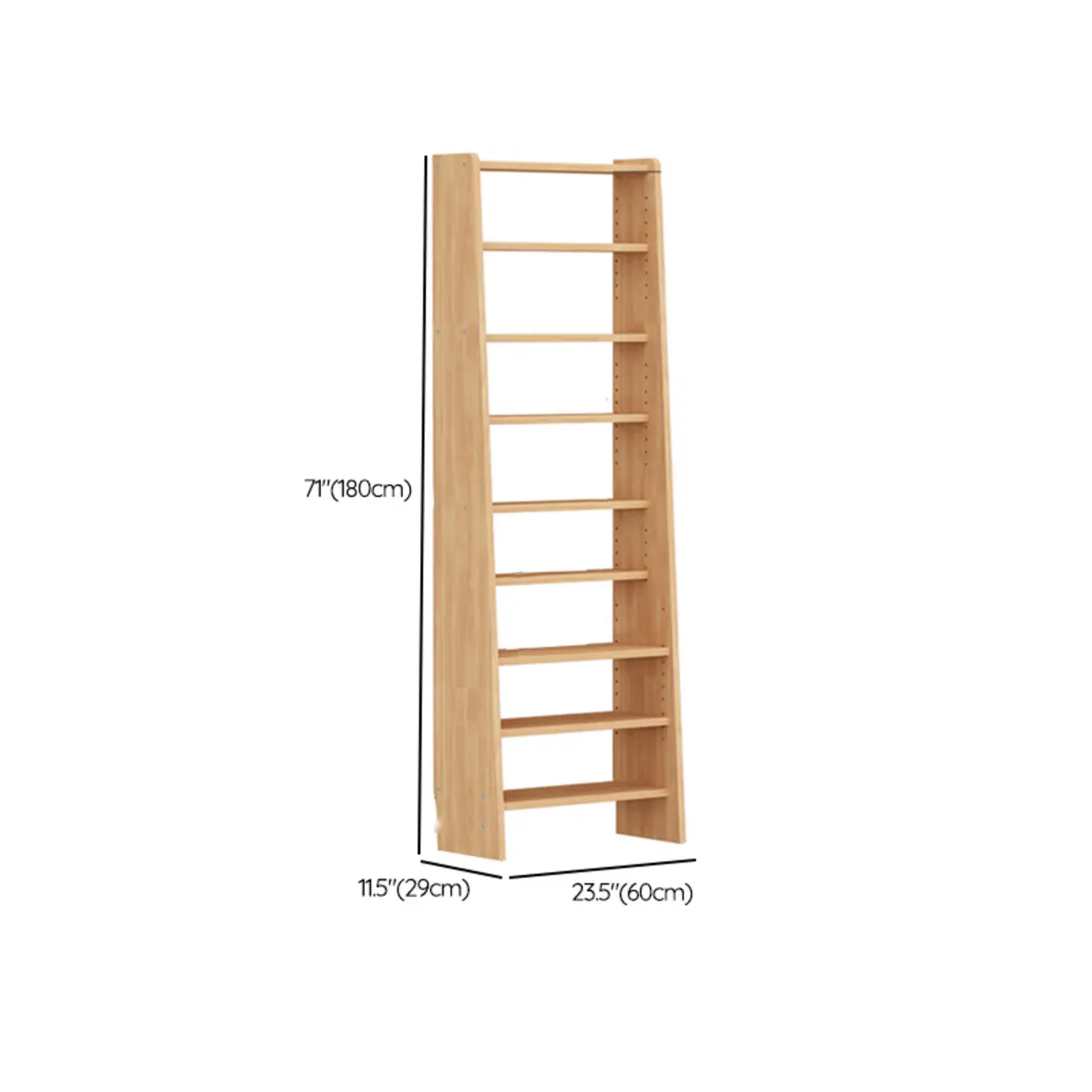 Scandinavian Natural Wood Multi-Shelf Open Bookcase #size | homeyfad