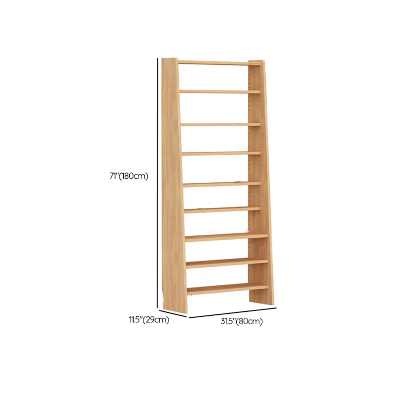 Scandinavian Natural Wood Multi-Shelf Open Bookcase Image - 10 | homeyfad
