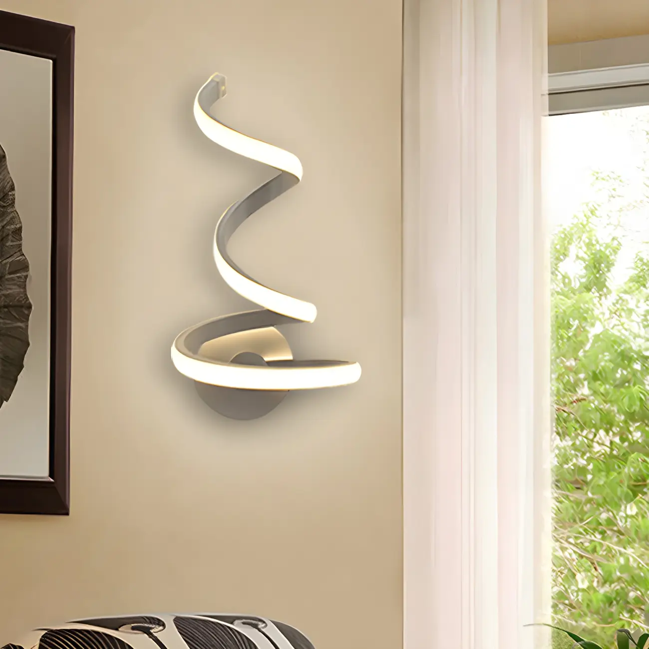 Modern Minimalist Spiral LED Wall Sconce for Living Room | homeyfad
