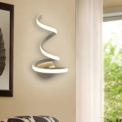 Modern Minimalist Spiral LED Wall Sconce for Living Room