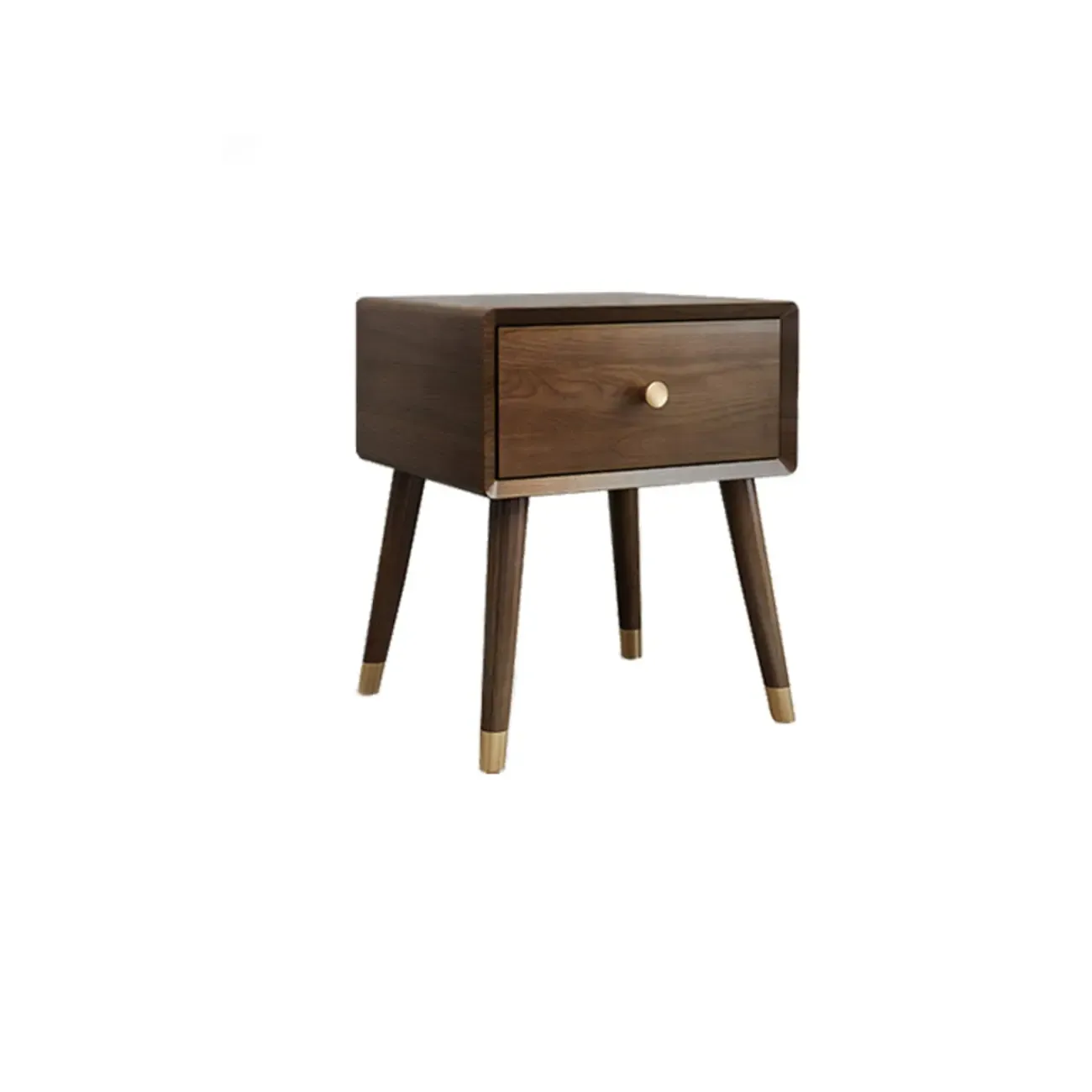 Traditional Natural Wood Nightstand with 2 Drawers Image - 3