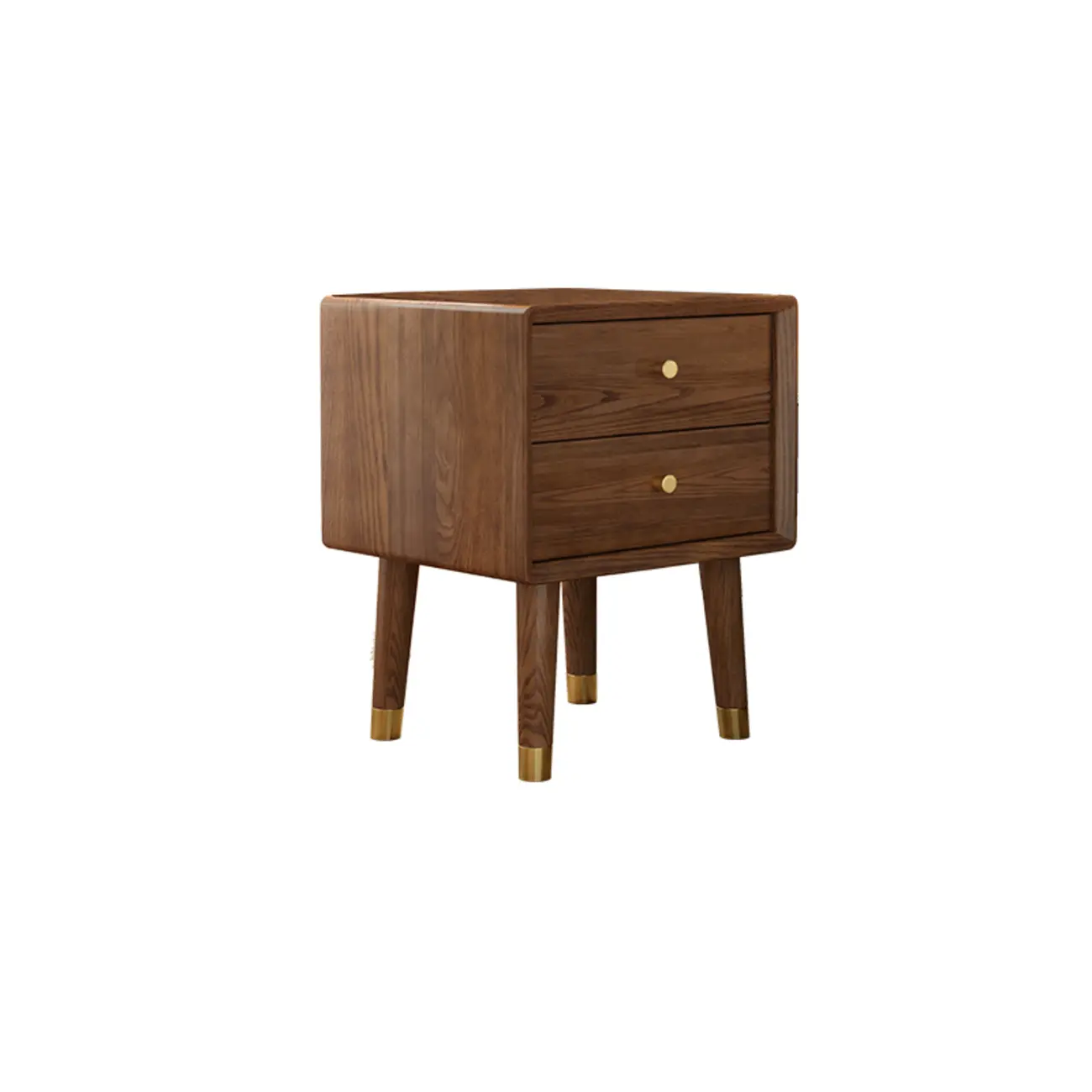 Traditional Natural Wood Nightstand with 2 Drawers Image - 4 | homeyfad