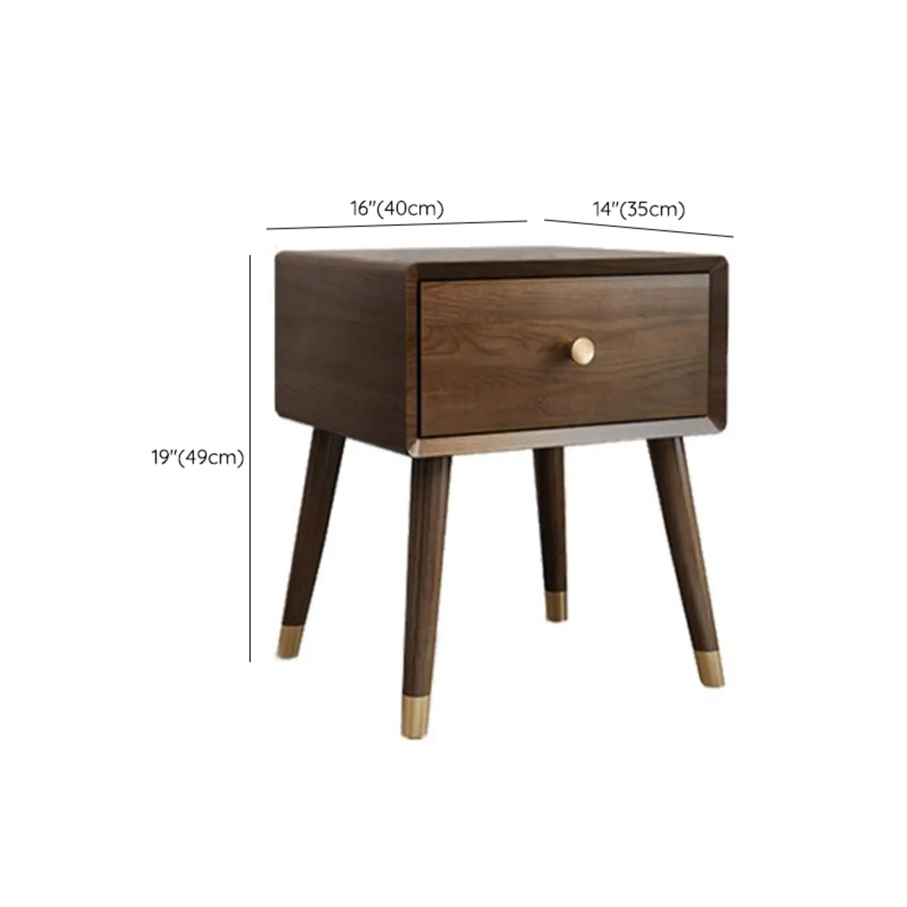 Traditional Natural Wood Nightstand with 2 Drawers Image - 14 | homeyfad