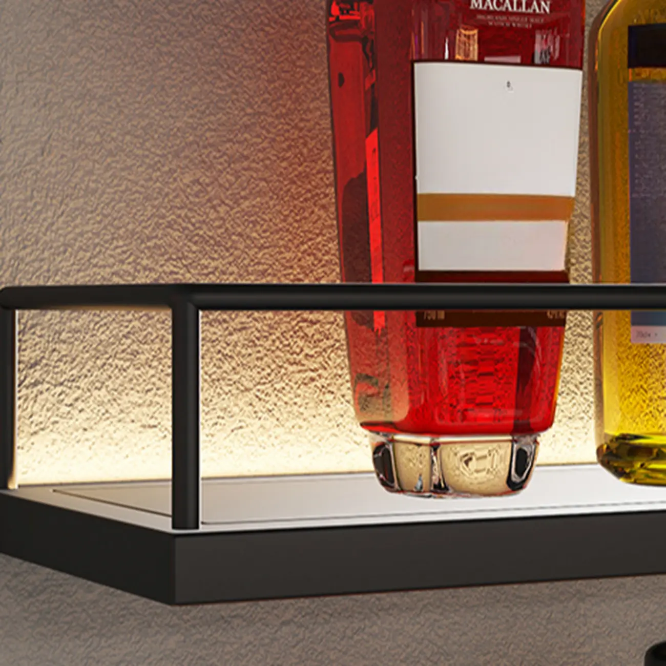 Wall-Mounted Lighting Metal Wine Rack with Hook Image - 6 | homeyfad