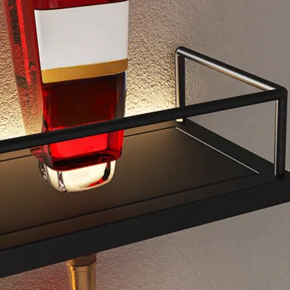 Wall-Mounted Lighting Metal Wine Rack with Hook Image - 7