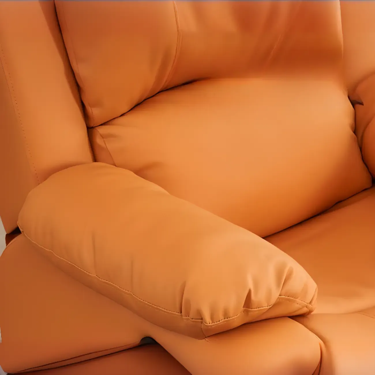 Luxurious Black Leather Manual Recliner with Lumbar Support Image - 4