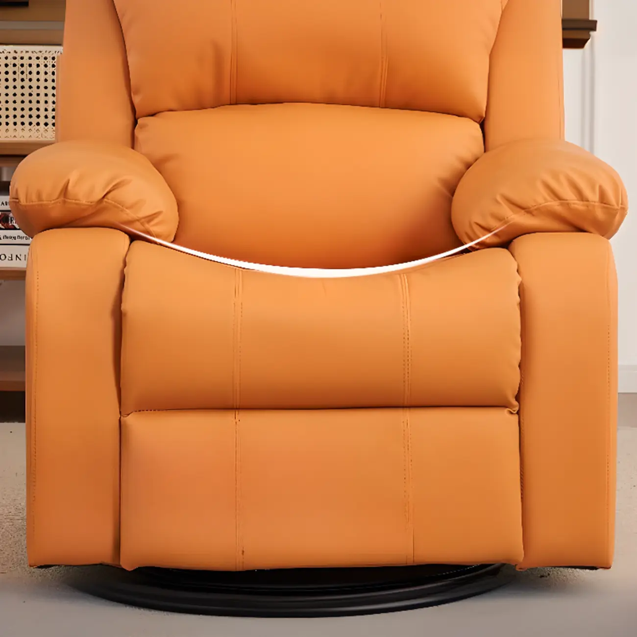 Luxurious Black Leather Manual Recliner with Lumbar Support Image - 5 | homeyfad