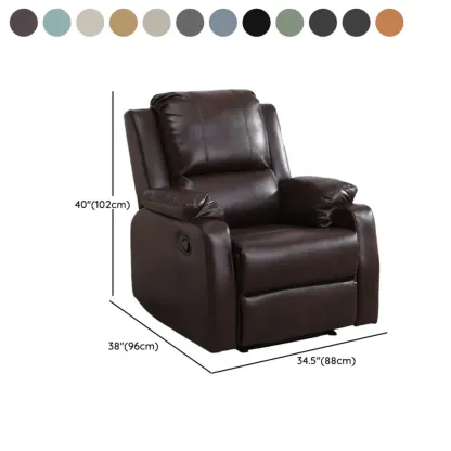 Luxurious Black Leather Manual Recliner with Lumbar Support Image - 39