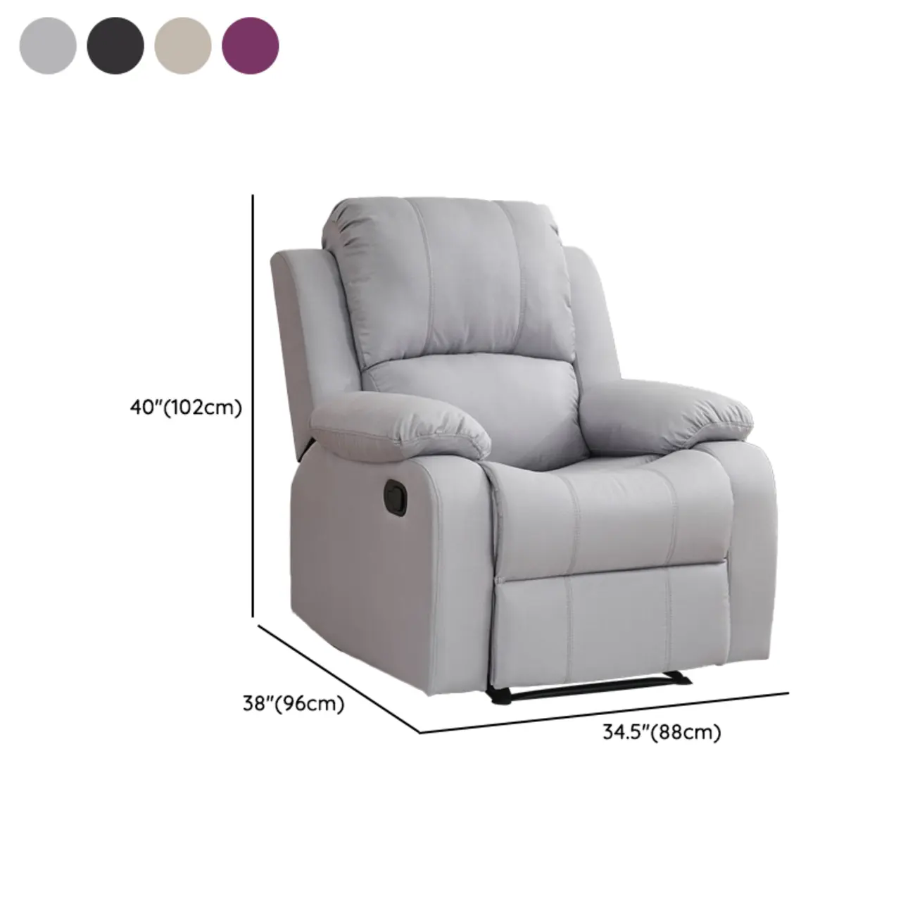 Luxurious Black Leather Manual Recliner with Lumbar Support Image - 41 | homeyfad