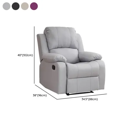 Luxurious Black Leather Manual Recliner with Lumbar Support Image - 41