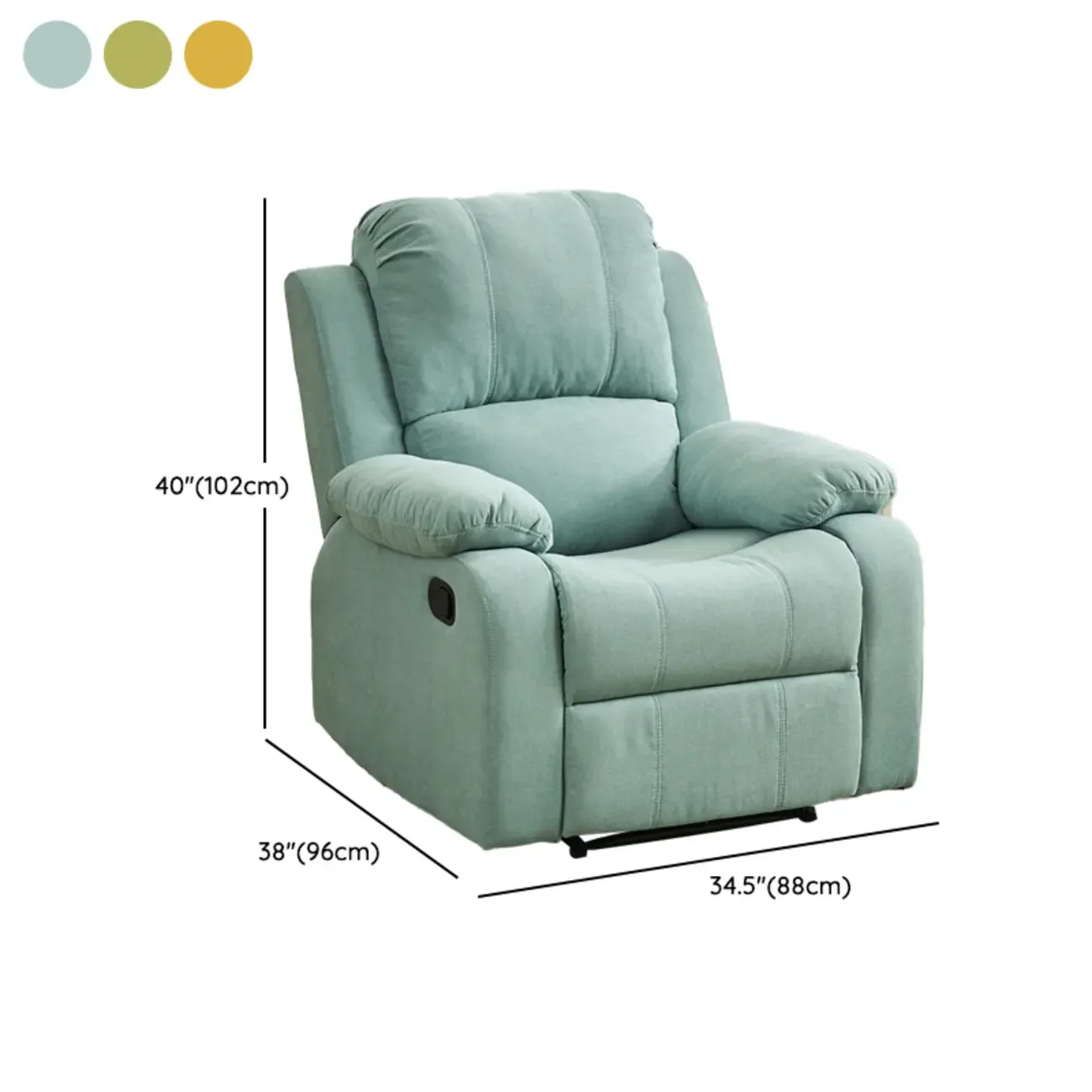 Luxurious Black Leather Manual Recliner with Lumbar Support Image - 42