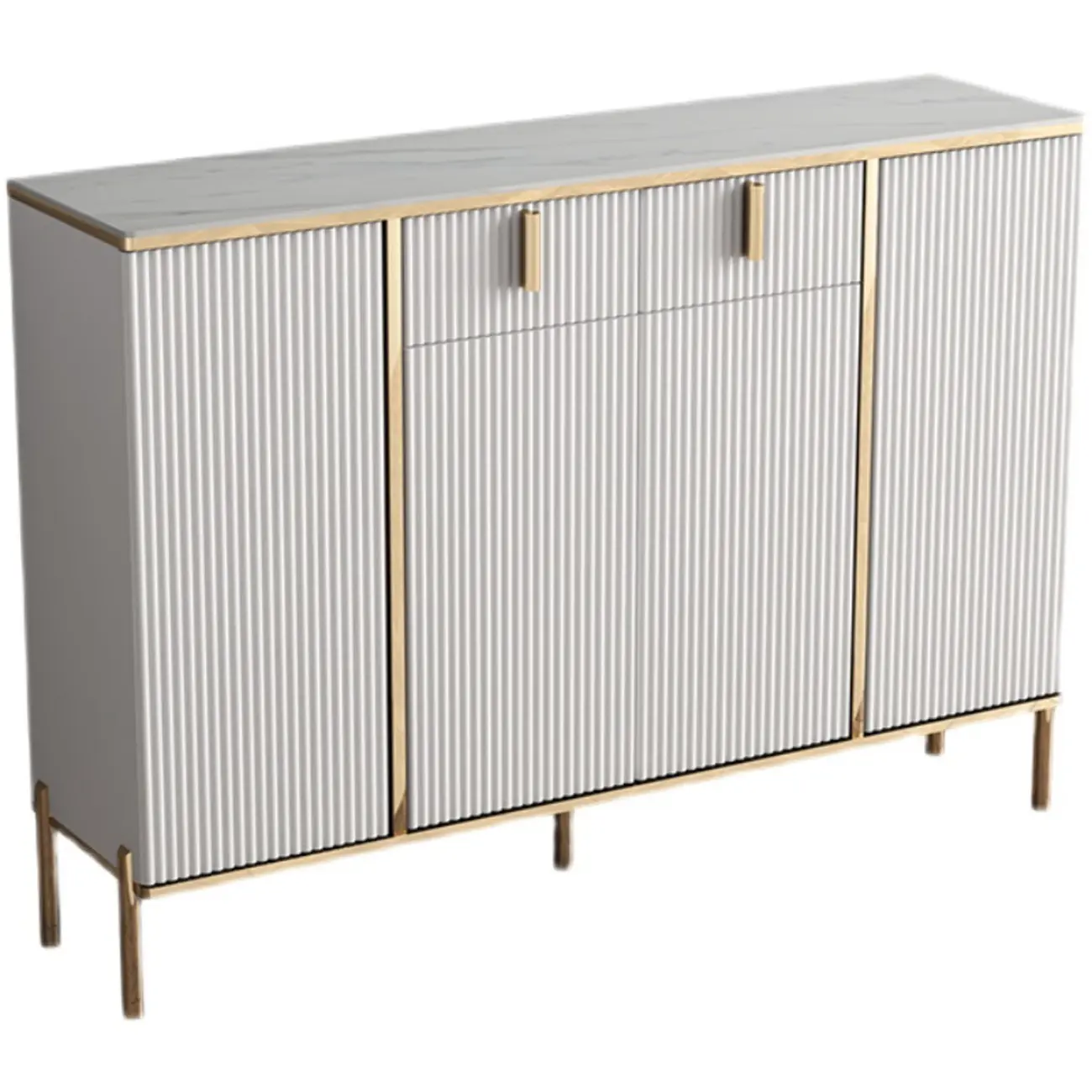 Glam Light Coffee Wood Entryway Shoe Cabinet Image - 5 | homeyfad