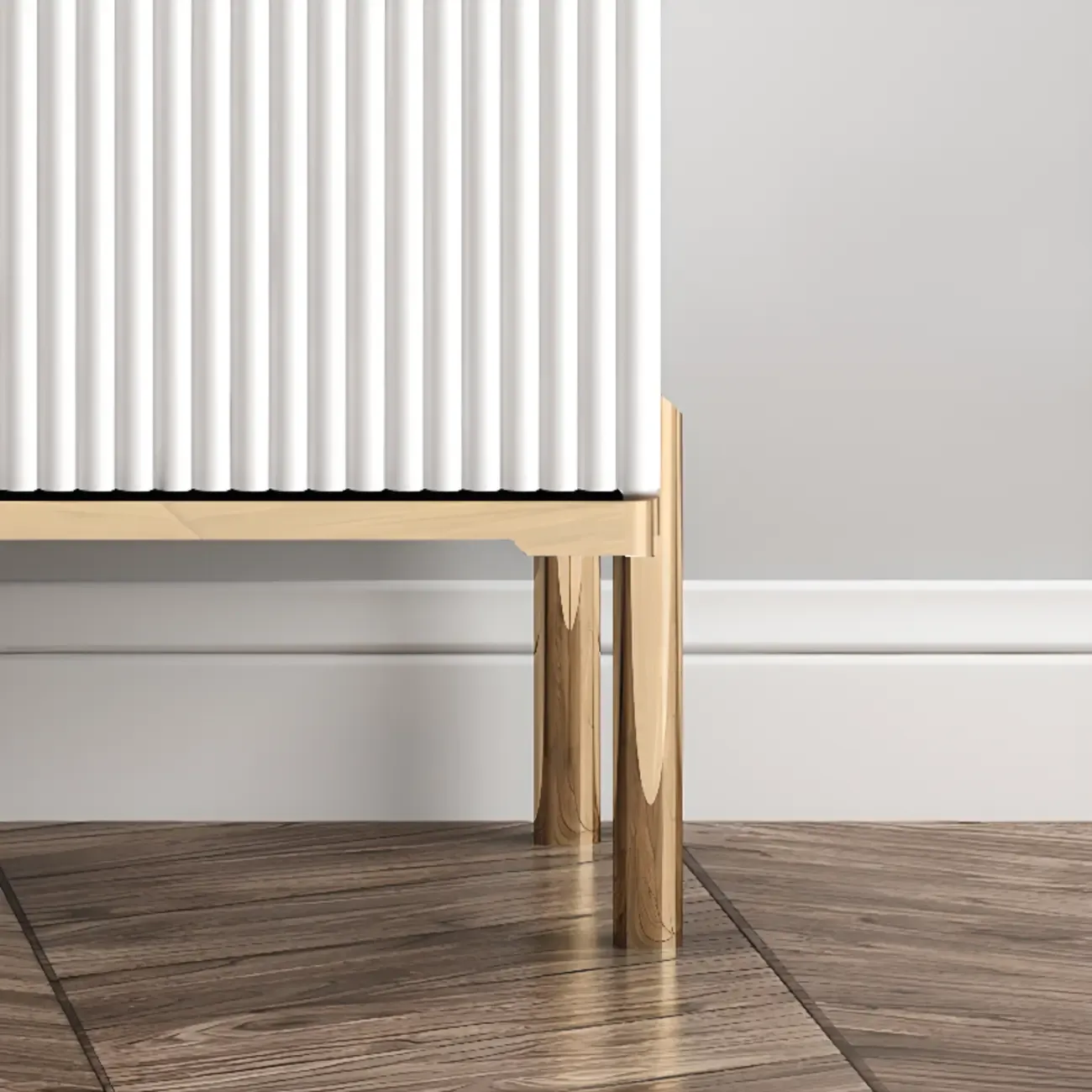 Glam Light Coffee Wood Entryway Shoe Cabinet Image - 9