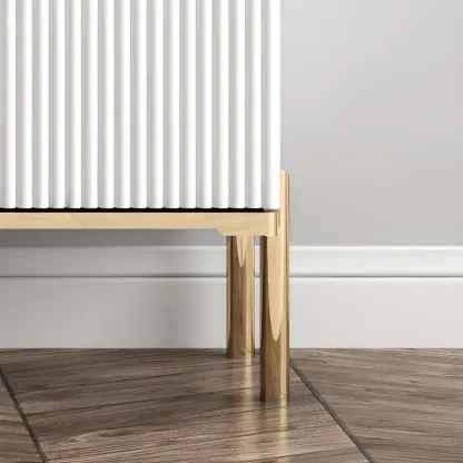 Glam Light Coffee Wood Entryway Shoe Cabinet Image - 9