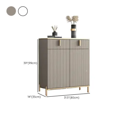 Glam Light Coffee Wood Entryway Shoe Cabinet #size