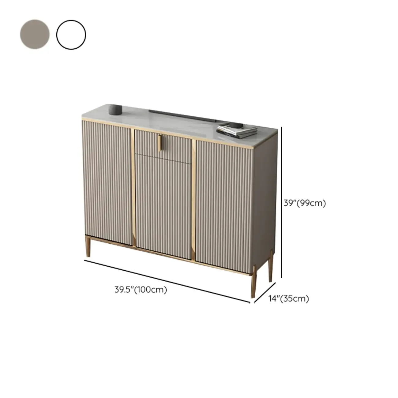 Glam Light Coffee Wood Entryway Shoe Cabinet Image - 15