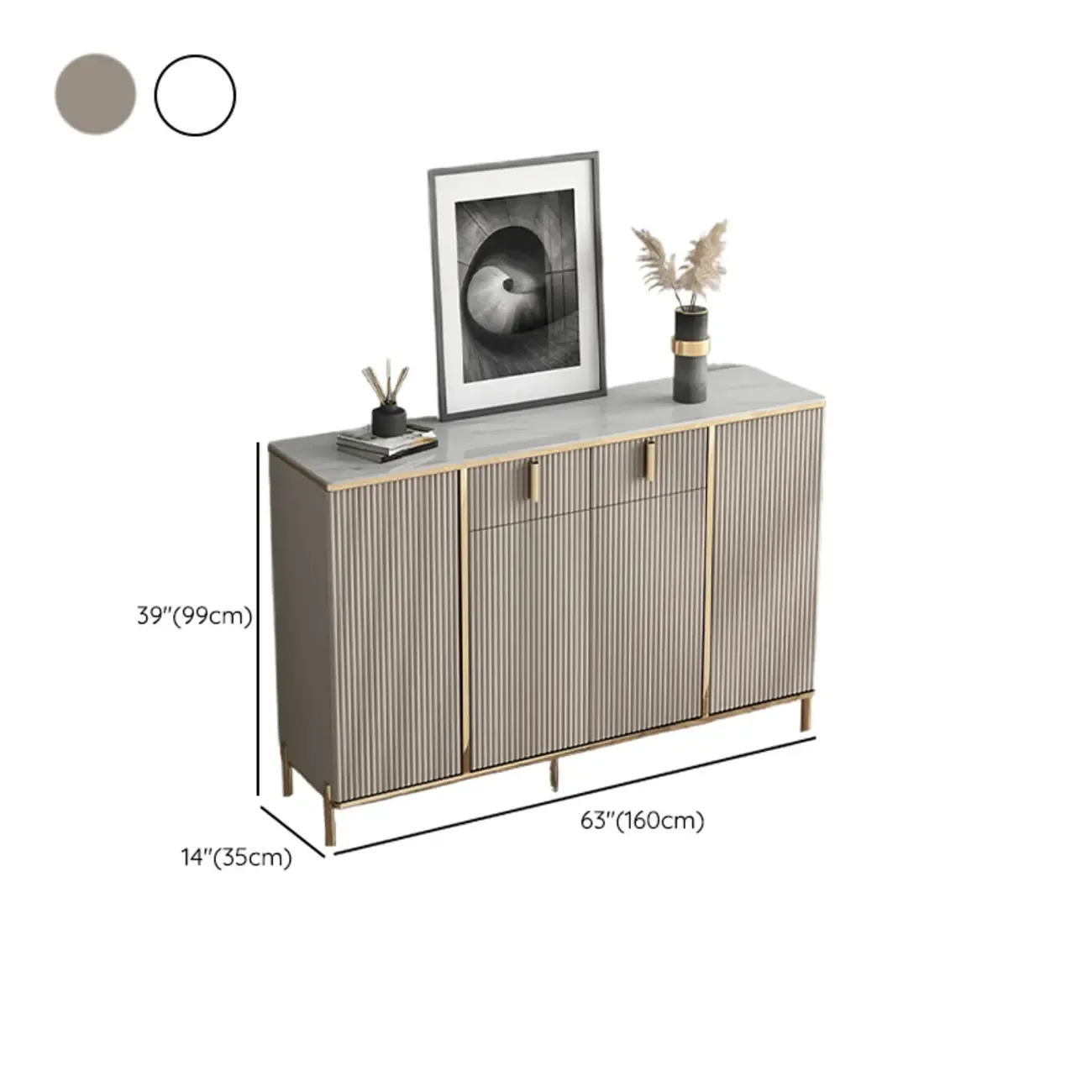 Glam Light Coffee Wood Entryway Shoe Cabinet Image - 18