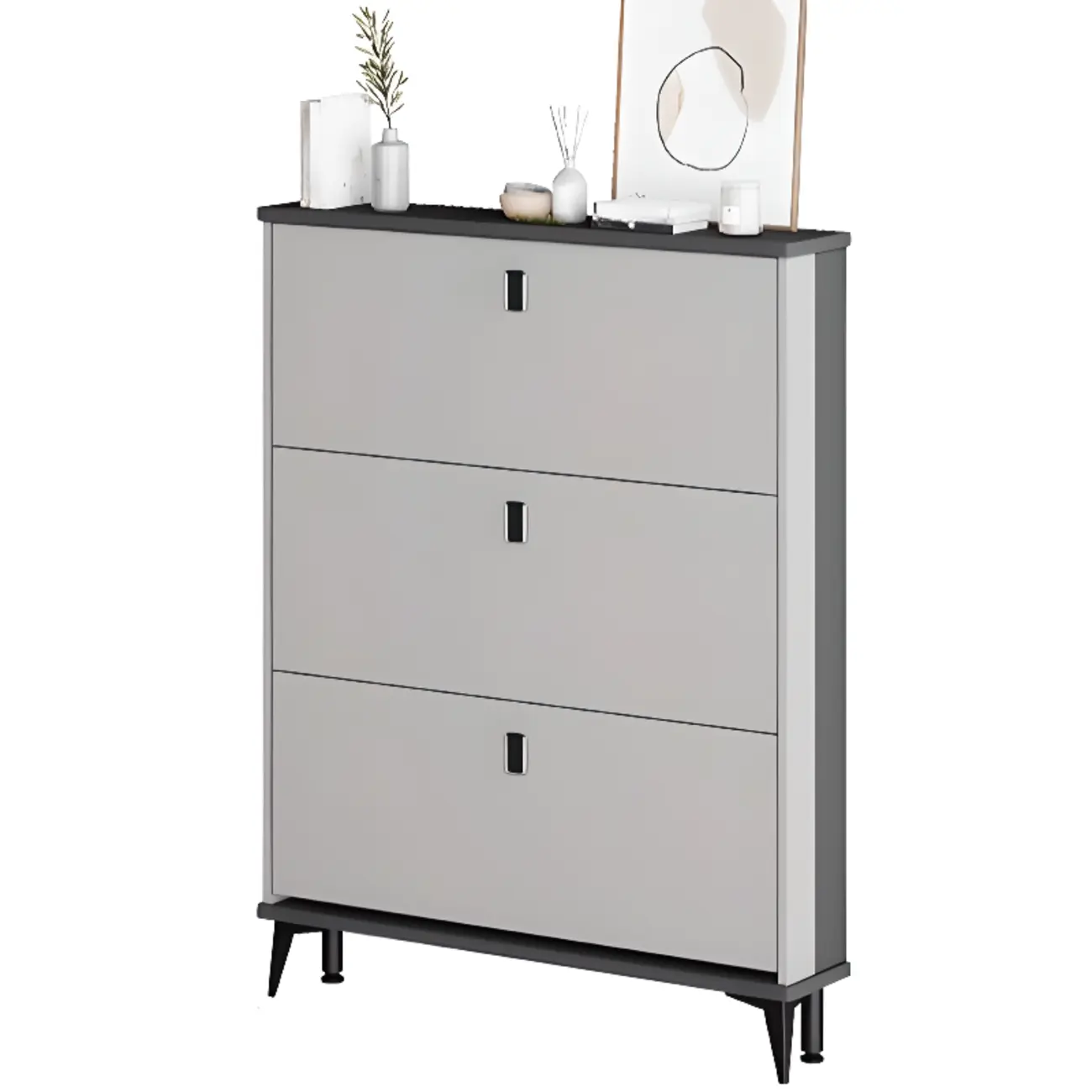 Modern Wood Shoe Cabinet with Adjustable Shelves | homeyfad