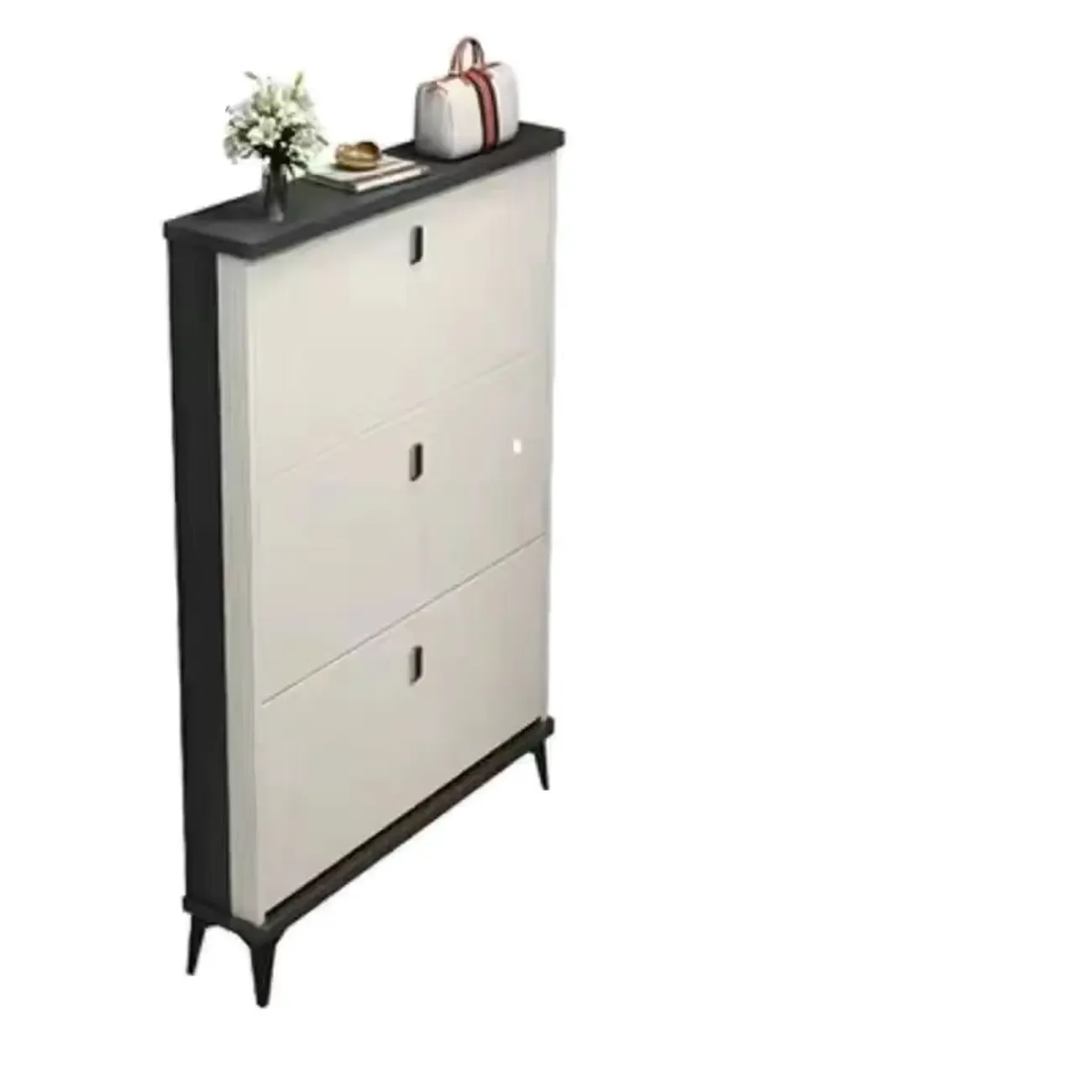 Modern Wood Shoe Cabinet with Adjustable Shelves