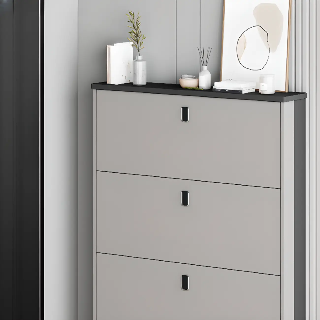 Modern Wood Shoe Cabinet with Adjustable Shelves | homeyfad