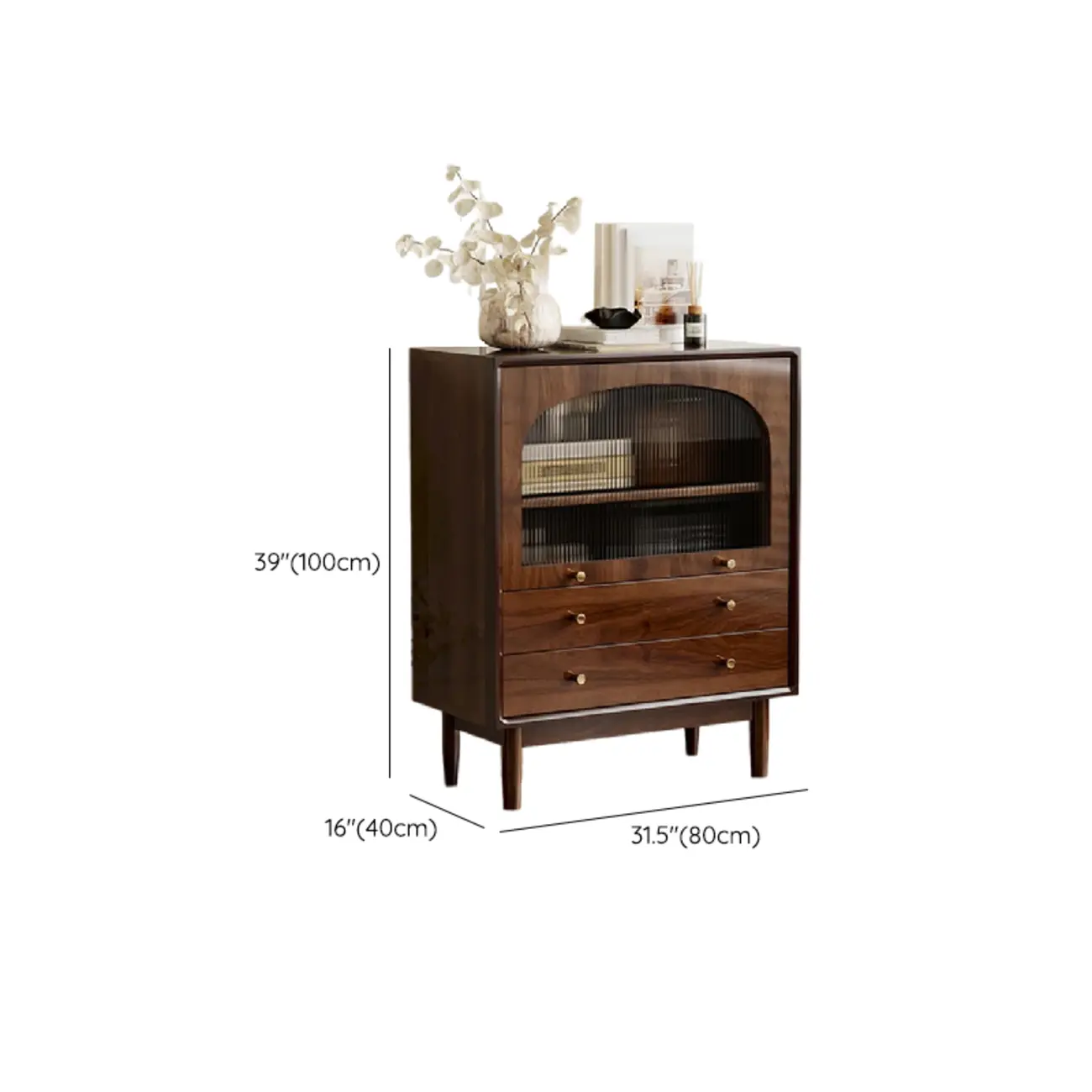 Vintage Brown Wood Rattan Storage Cabinet for Living Room Image - 18 | homeyfad