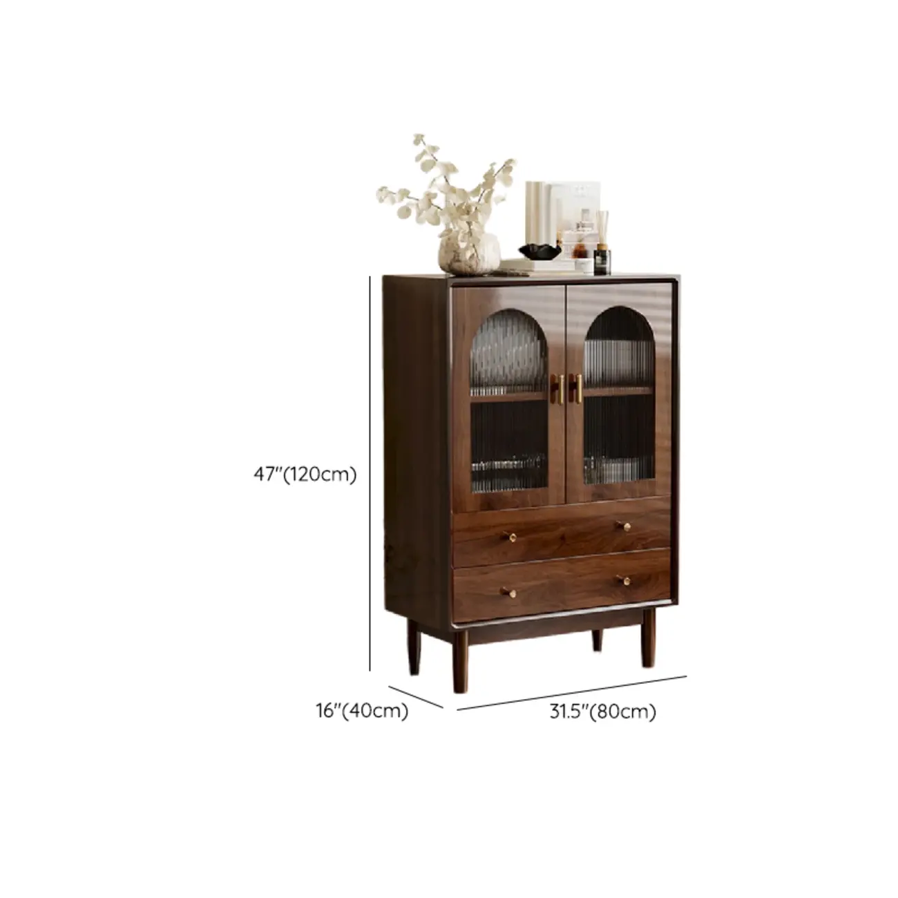 Vintage Brown Wood Rattan Storage Cabinet for Living Room Image - 28 | homeyfad