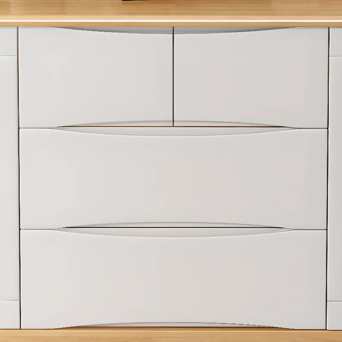 Classic Large White Brown Wooden Utility Storage Cabinet Image - 9 | homeyfad