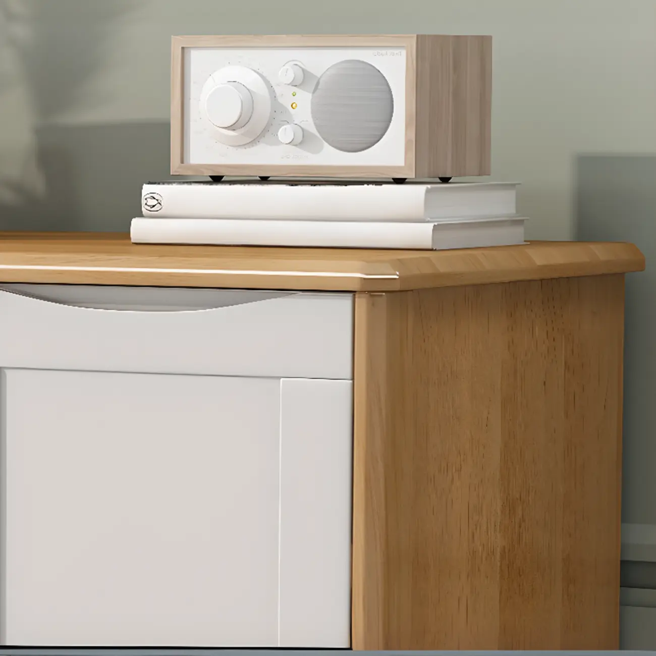 Classic Large White Brown Wooden Utility Storage Cabinet Image - 10 | homeyfad