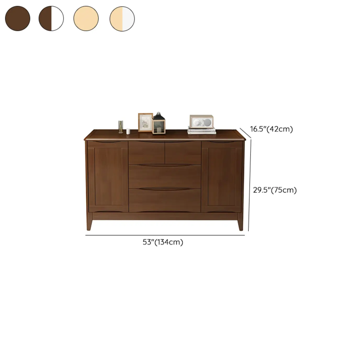 Classic Large White Brown Wooden Utility Storage Cabinet Image - 14 | homeyfad