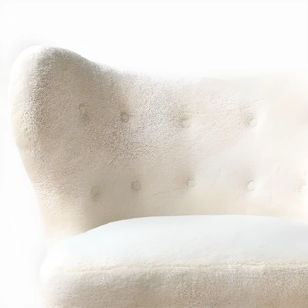 Minimalist Fabric Accent Chair with Tufted Back for Living Room Image - 8
